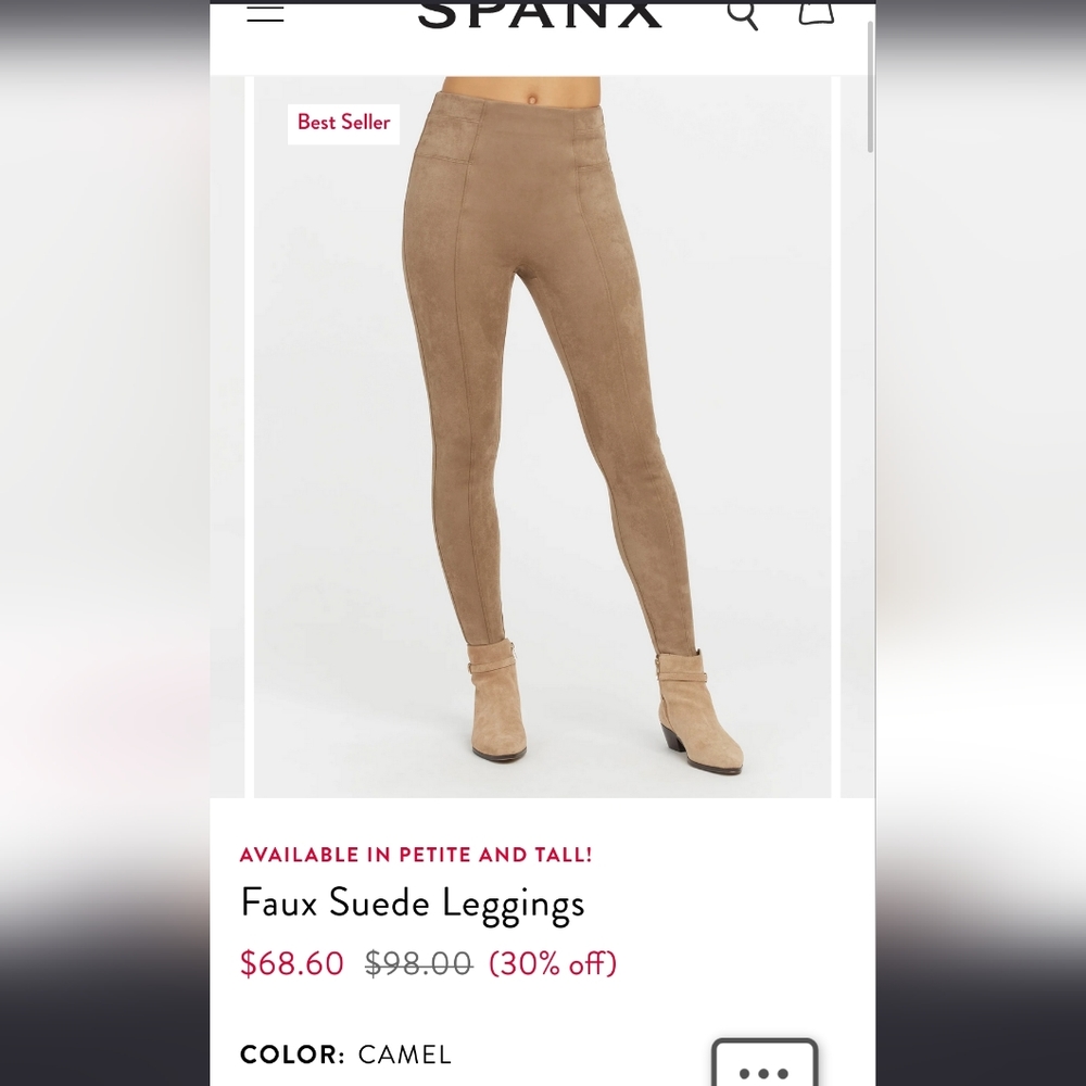 SPANX Faux Suede Leggings sz Large